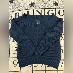 Abercrombie and fitch Wide Neck Sweater Wkmens Small Navy Blue